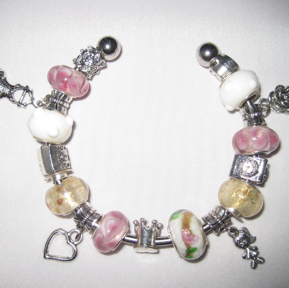 Handmade Silver Plated Charm Bracelet